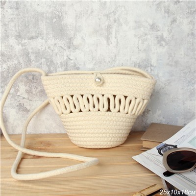 Сумка плетеная 21x15x9 / DW-12 /уп 30/100/бежевая