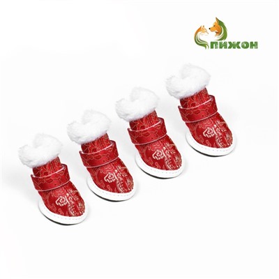 Ботинки «Забава», набор 4 шт., 5 размер, красные