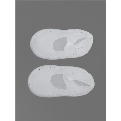 Носочки для педикюра, силиконовые, с лямкой, универсальный размер, 18×9 см, белые