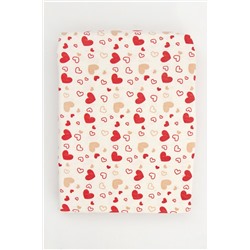 Простыня на резинке трикотажная на прямоугольный матрас 120х60, арт. ПРК/сердечки