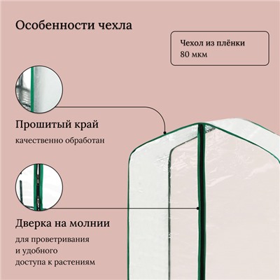 Парник-стеллаж, 4 полки, 125×70×30 см, металлический каркас d=16 мм, чехол плёнка 80 мкм, Greengo
