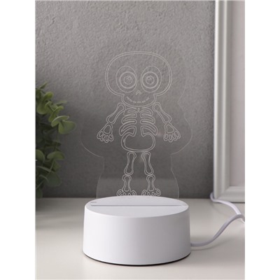 Светильник 3D RISALUX «Скелетик», LED-ночник, RGB, от сети, 9.5×8.5×14.8 см