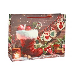 Пакет подарочный 26х32х10 / 362-61-M /уп 12/480/ микс Новый год