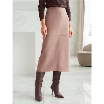 Юбка прямого силуэта из искусственной замши