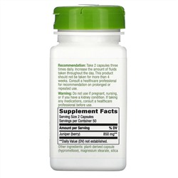 Nature's Way, ягоды можжевельника, 425 мг, 100 веганских капсул