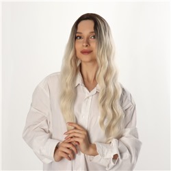 Парик искусственный, имитация кожи, 60 см, 160 г, омбре русый, блонд