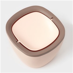 Мусорное ведро настольное Доляна «Сантор», пластик, 2.5 л, 16.5×16×12.5 см, бежевое