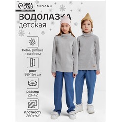 Водолазка детская MINAKU, серый-меланж, рост 110 см
