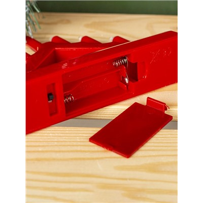 Светодиодная фигура «Красная рождественская горка», пластик, батарейки ААх2 (не в комплекте), свечение тёплое белое