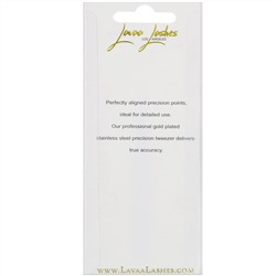 Lavaa Lashes, Тонкие щипчики, золотистые, 1 шт.