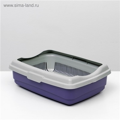 Лоток большой с сеткой и бортиком Atlantis «Стандарт», 43×33×12.5 см, фиолетовый