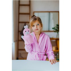 Мочалка варежка детская Доляна «Зайка», для купания, 23 см