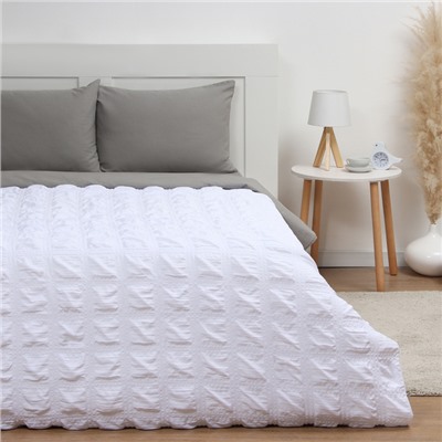 Покрывало 1.5-спальное LoveLife Texture: white, 150×220±5 см, микрофайбер