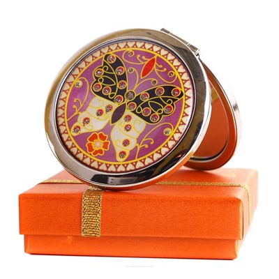 Cindy Косметическое зеркало, круг, глянец с рисунком, в ассортименте 1104