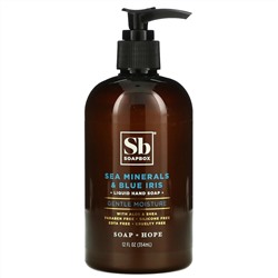 Soapbox, Liquid Hand Soap, Sea Minerals & Blue Iris, 12 fl oz (354 ml)