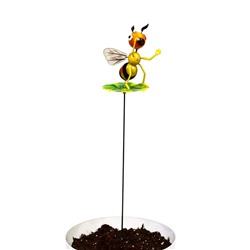 Штекер садовый «Пчёлка на листочке», h=60 см, МИКС, Greengo