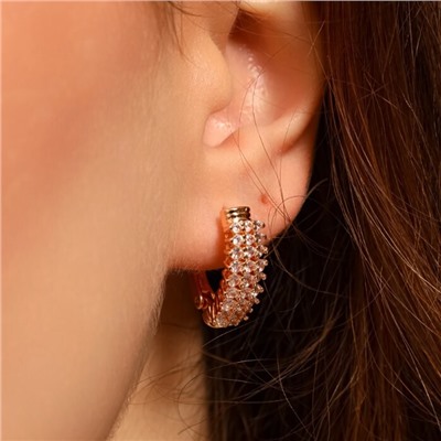 Серьги дорожка ювелирная бижутерия коллекция "Дубай", покрытие позолота, вставка: фианиты, цвет: прозрачный, арт.213.601