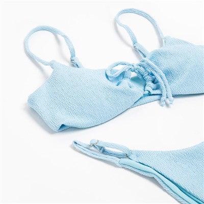 Купальник раздельный с завязками спереди женский MINAKU, размер 48, голубой