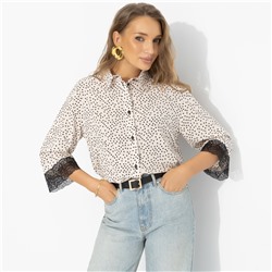 Рубашка комбинированная с кружевом, Работаю красиво (оригинал)