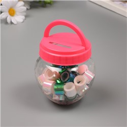 Клейкая лента пластик в банке «Перл. Белый и зелёный», набор 40 шт., 1.2 см, дл.0.9 м, 7×7×9 см