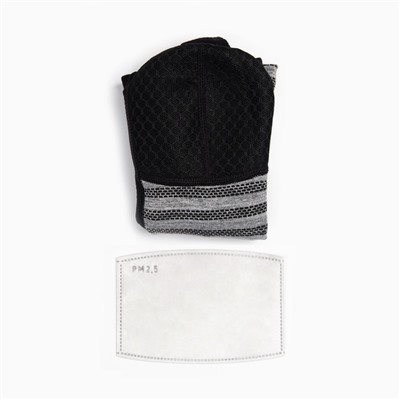 Бафф спортивный с фильтром «Мастер К», для защиты от ветра и пыли, мужской, серо-чёрный