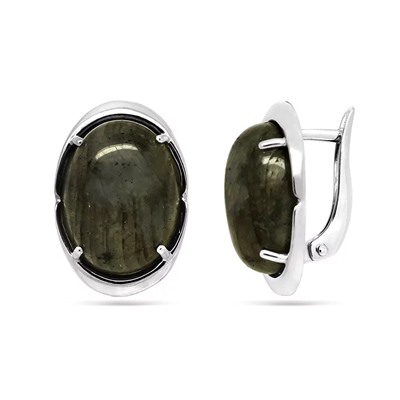 Серьги из серебра лабрадорит, СПН4021