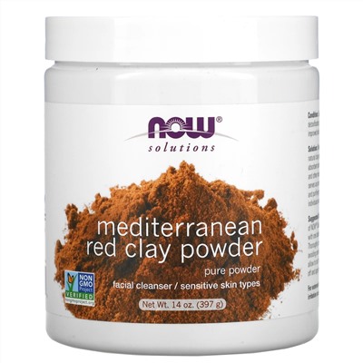 Now Foods, средиземноморская красная глина в порошке, 397 г (14 унций)