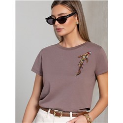 Нарядная футболка с принтом пайетками