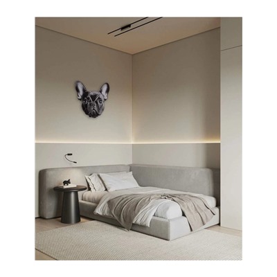 Часы настенные Gabi, французский бульдог, интерьерные, плавный ход, d=33.5 см