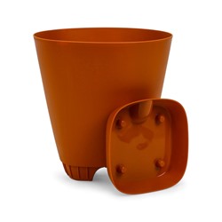 Горшок для цветов «Гранд», 8 л, d=24 см, h=25 см, пластиковый, с прикорневым поливом, коричневый