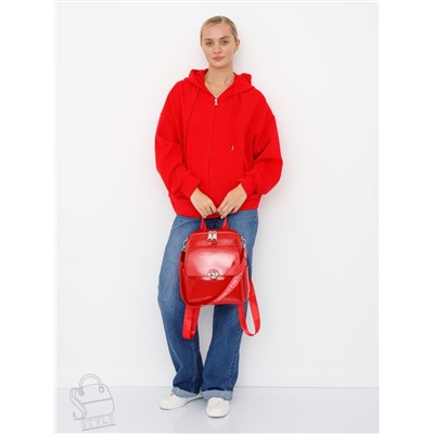 Рюкзак женский кожаный 21023-8 red  Polina&Eiterou