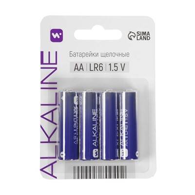 Батарейка алкалиновая Windigo, AA, LR6, блистер, 4 штуки
