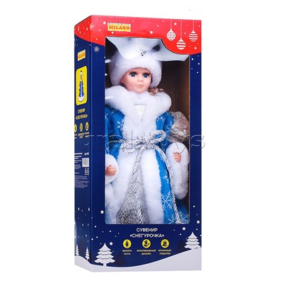 Сувенир "Внучка Деда Мороза" в голубой шубе со снежинками, 40см