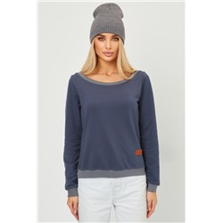 Кофта лодочка женская с округлым вырезом (Графит)