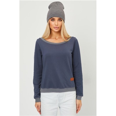 Кофта лодочка женская с округлым вырезом (Графит)