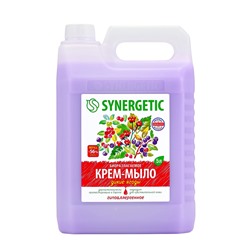 Крем-мыло жидкое SYNERGETIC, биоразлагаемое, для мытья рук и тела «Дикие ягоды», 5 л