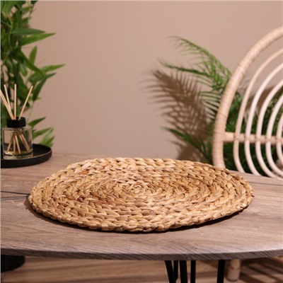 Коврик плетёный круглый, 38 см