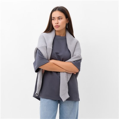 Футболка женская с нашивкой MIST Base, цвет графит, размер 42