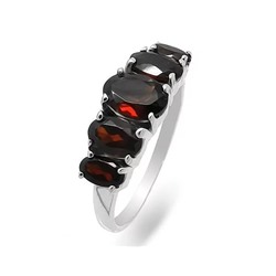 Кольцо из серебра гранат, Соловей