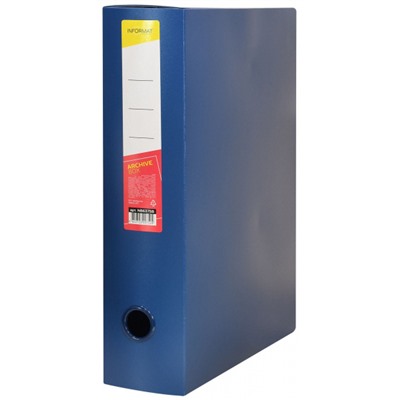 Папка-короб пластиковый на липучке 75мм синий 0,8 мм 6375В inФОРМАТ