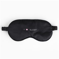 Маска для сна I love sleep, 20×9 см, чёрная