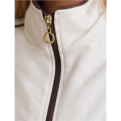 Свободный бомбер с лампасами на молнии из петельчатого футера двухнитки с эластаном