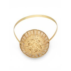 Корзина плетёная для хранения, 20×20×8 см, ручка h=21 см, бамбуковая, цвет натуральный, Greengo