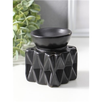 Аромалампа для эфирных масел «Грани. Куб», чёрные, 8×8×9.5 см