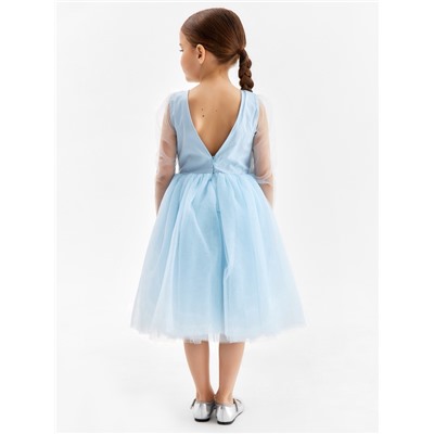Платье нарядное для девочки MINAKU: PartyDress, рост 104-110 см, голубое