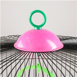 Клетка для птиц круглая, двухъярусная сварная, большой поддон, 39×44 см, микс цветов