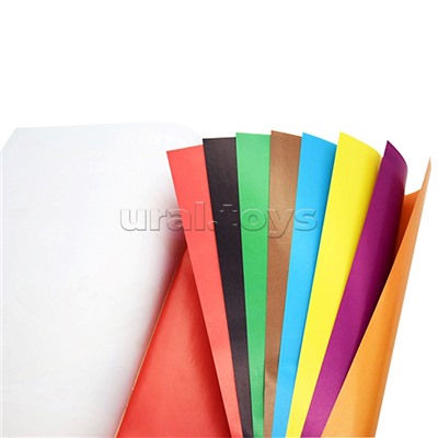 Бумага цветная двухсторонняя мелованная А4  8л. 8цв."Черепашонок скейтбордист "