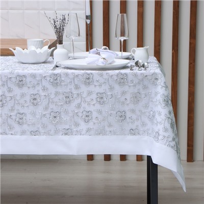 Скатерть «Этель» с пайетками, 85×85±5 см, белая