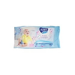 Aura Влажные салфетки 60шт Ultra comfort для детей