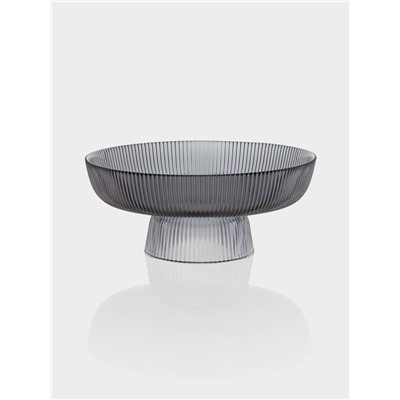 Ваза для фруктов «Камелия», 26×11 см, 2 л, стекло, серая